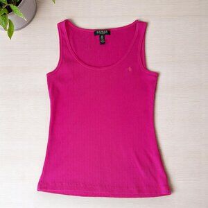 Lauren Ralph Lauren pink cotton ribbed tank top